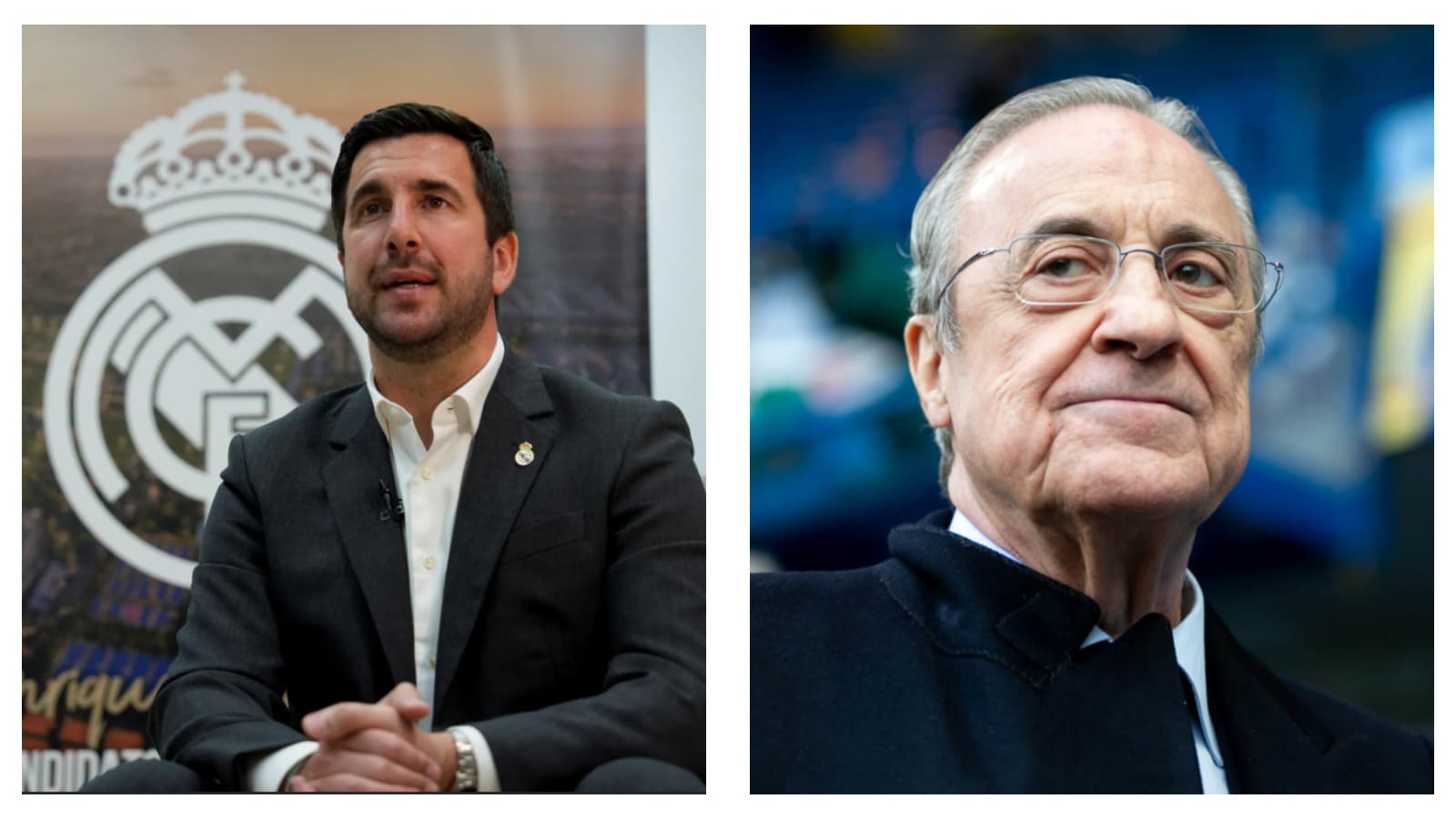 Enrique Riquelme & Real Madrid president Florentino Perez
