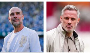 Manchester City manager Pep Guardiola & Sky Sports pundit Jamie Carragher