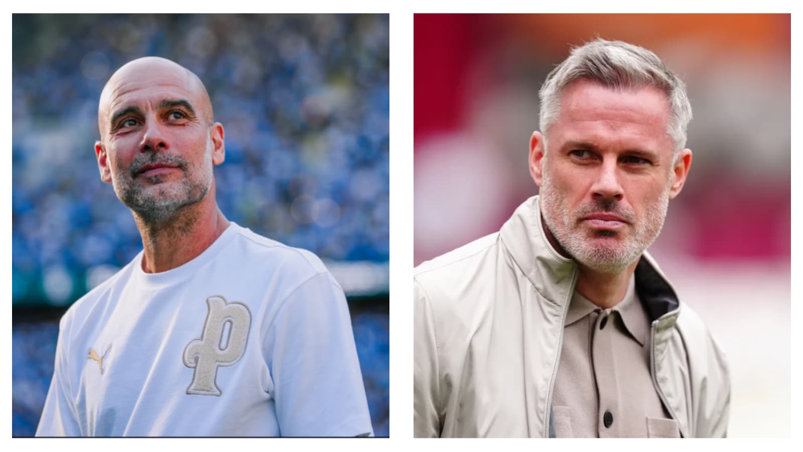 Manchester City manager Pep Guardiola & Sky Sports pundit Jamie Carragher