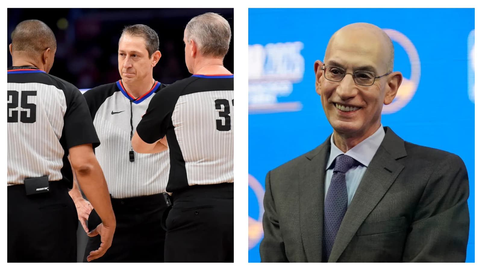 NBA officials & league commissioner Adam Silver