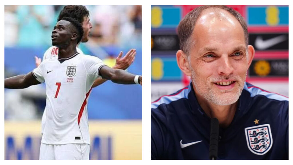 Bukayo Saka and Thomas Tuchel