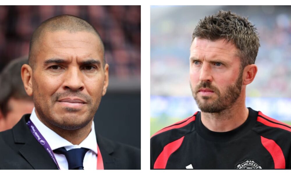 Stan Collymore and Man Utd manager Michael Carrick