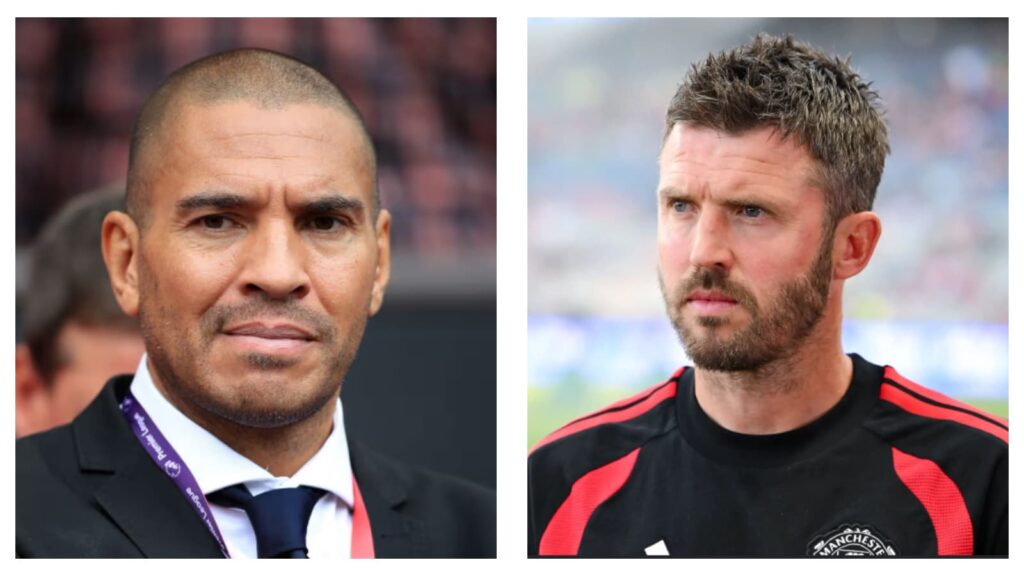 Stan Collymore and Man Utd manager Michael Carrick