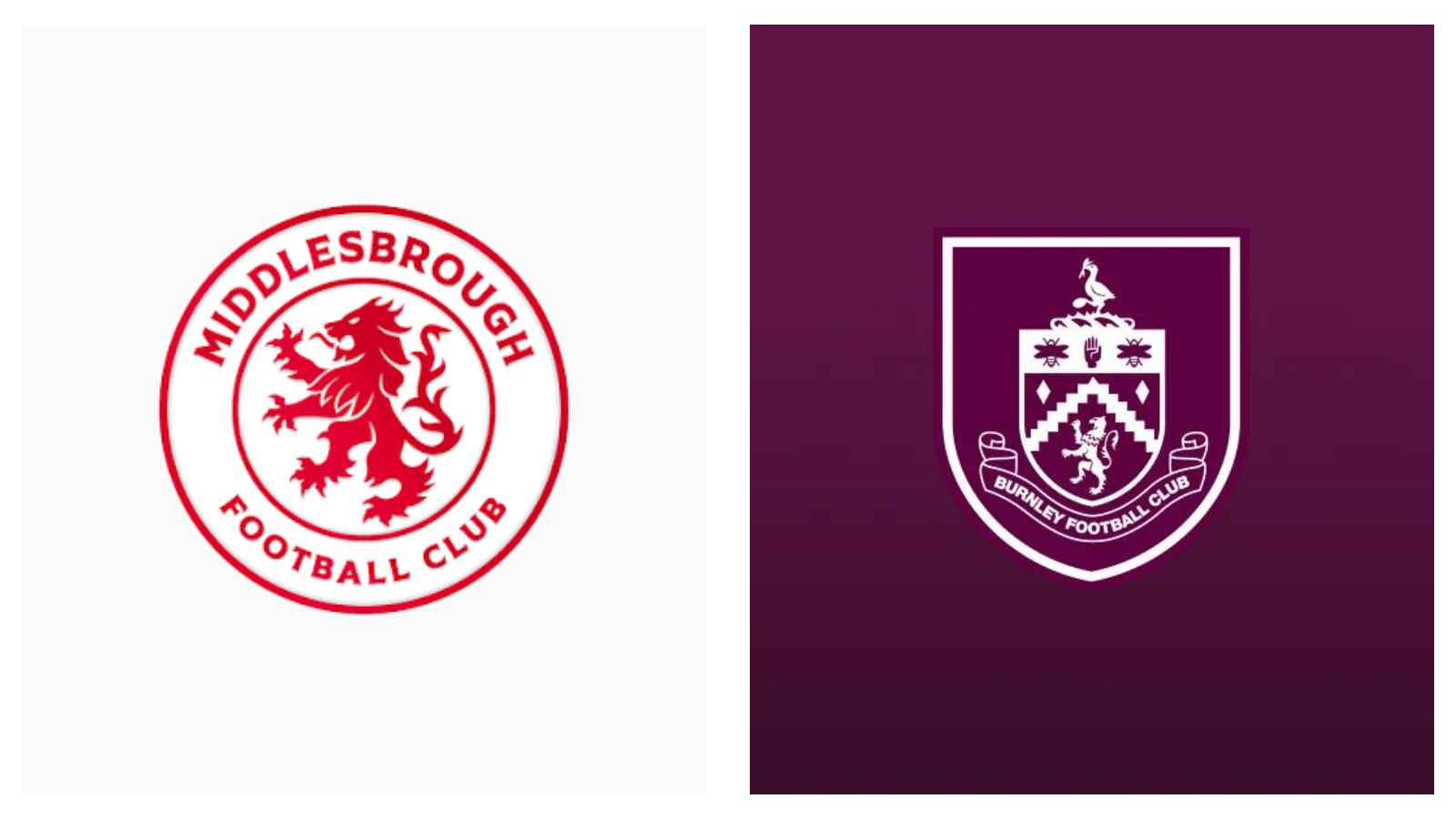 Middlesbrough and Burnley logos